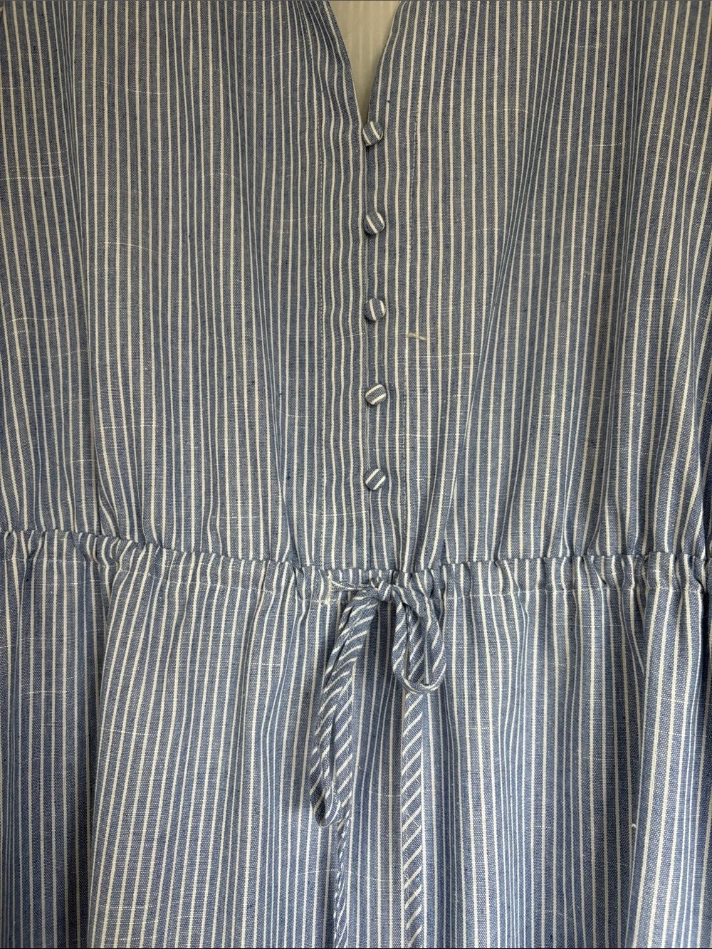 Sugarlips Light Blue & White Striped Puff-Sleeve Midi Dress - Picture 5 of 5